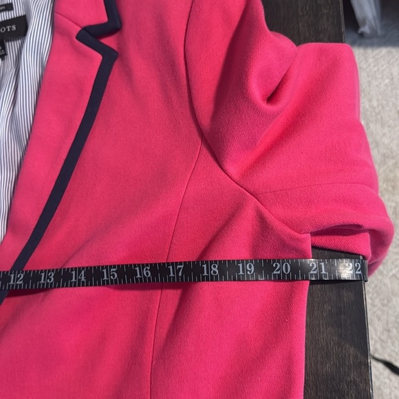 Talbots Pink & Navy Trimmed Aberdeen Blazer Size 16 Preppy Career Wear - Picture 6 of 7
